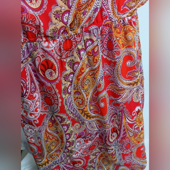 ENFOCUS WOMEN Artistic Preppy Clueless Paisley‎ Print Red Dress (#229) - Picture 9 of 10
